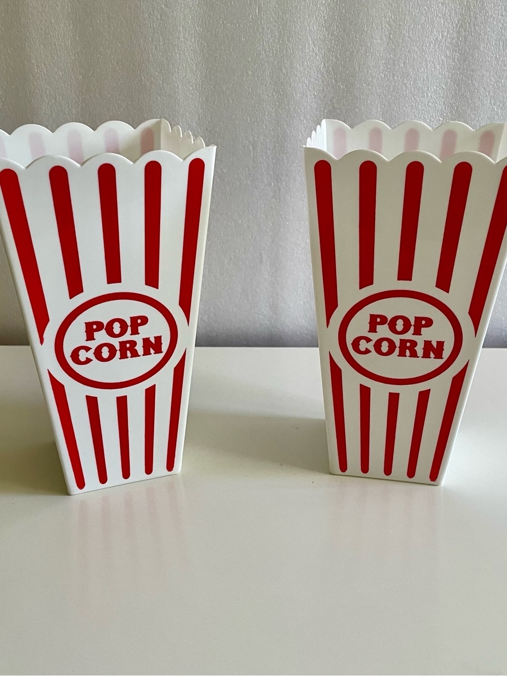 Classic Red & White Popcorn Boxes - Set of 2